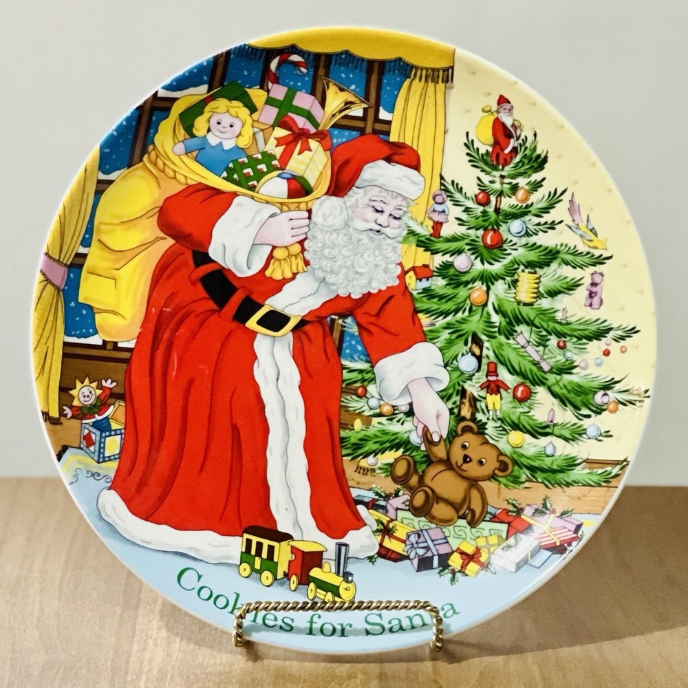 Vintage‎ SPODE Cookies for Santa Plate Christmas Tree Plate 9" EUC
